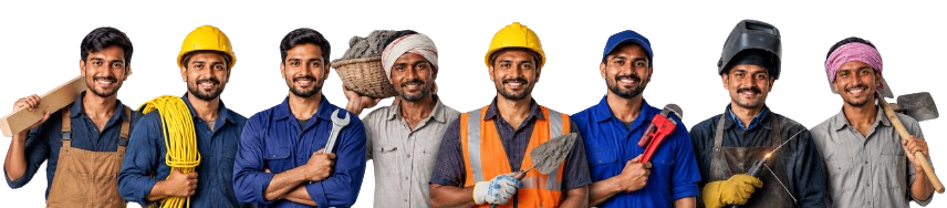Verified skilled labour professionals and contractors on Rojgar Mitra